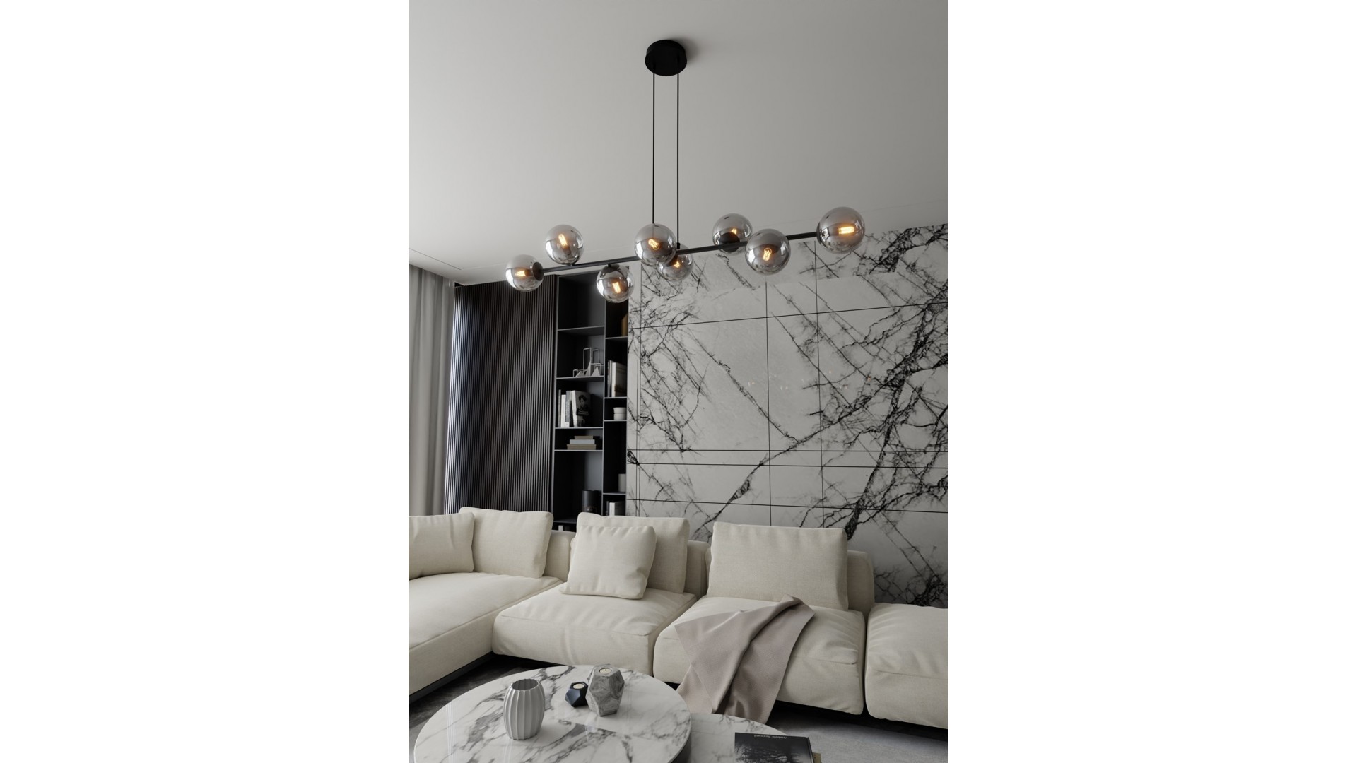 LAMPA WISZĄCA ROSSI 8 CZARNA GRAFITOWA EMIBIG