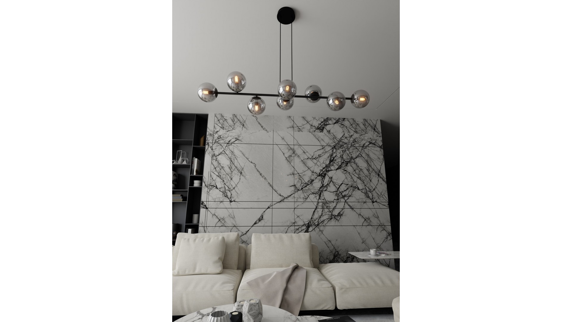 LAMPA WISZĄCA ROSSI 8 CZARNA GRAFITOWA EMIBIG