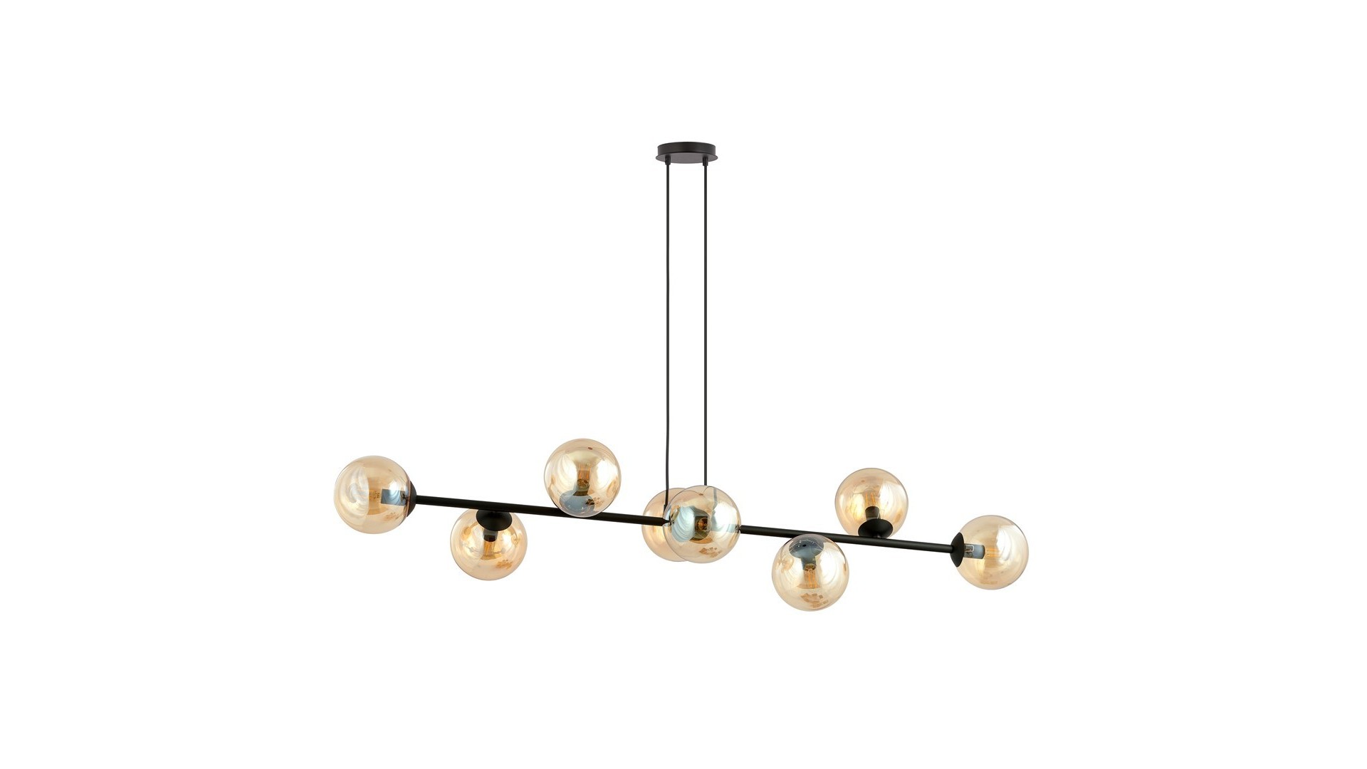 LAMPA WISZĄCA ROSSI 8 CZARNA MIODOWA EMIBIG