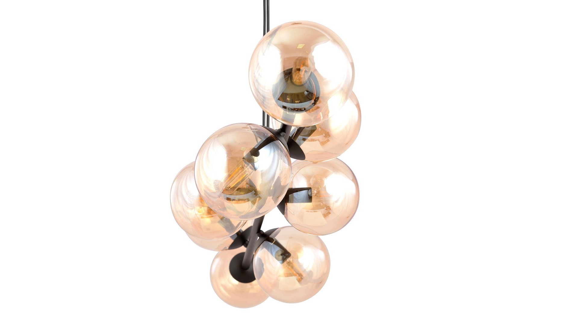 LAMPA WISZĄCA ROSSI 8 CZARNA MIODOWA EMIBIG