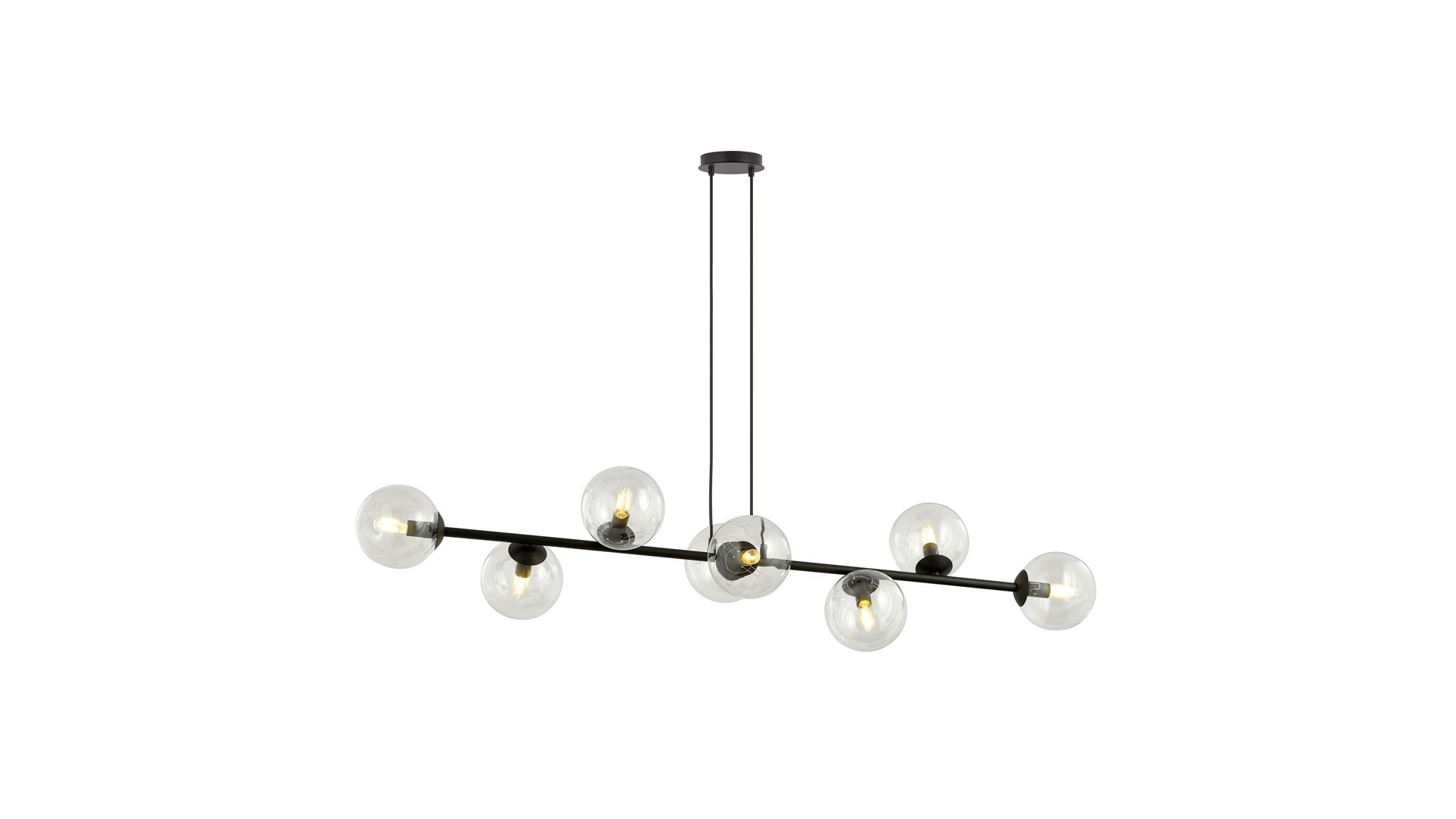 LAMPA WISZĄCA ROSSI 8 CZARNA PRZEZROCZYSTA EMIBIG