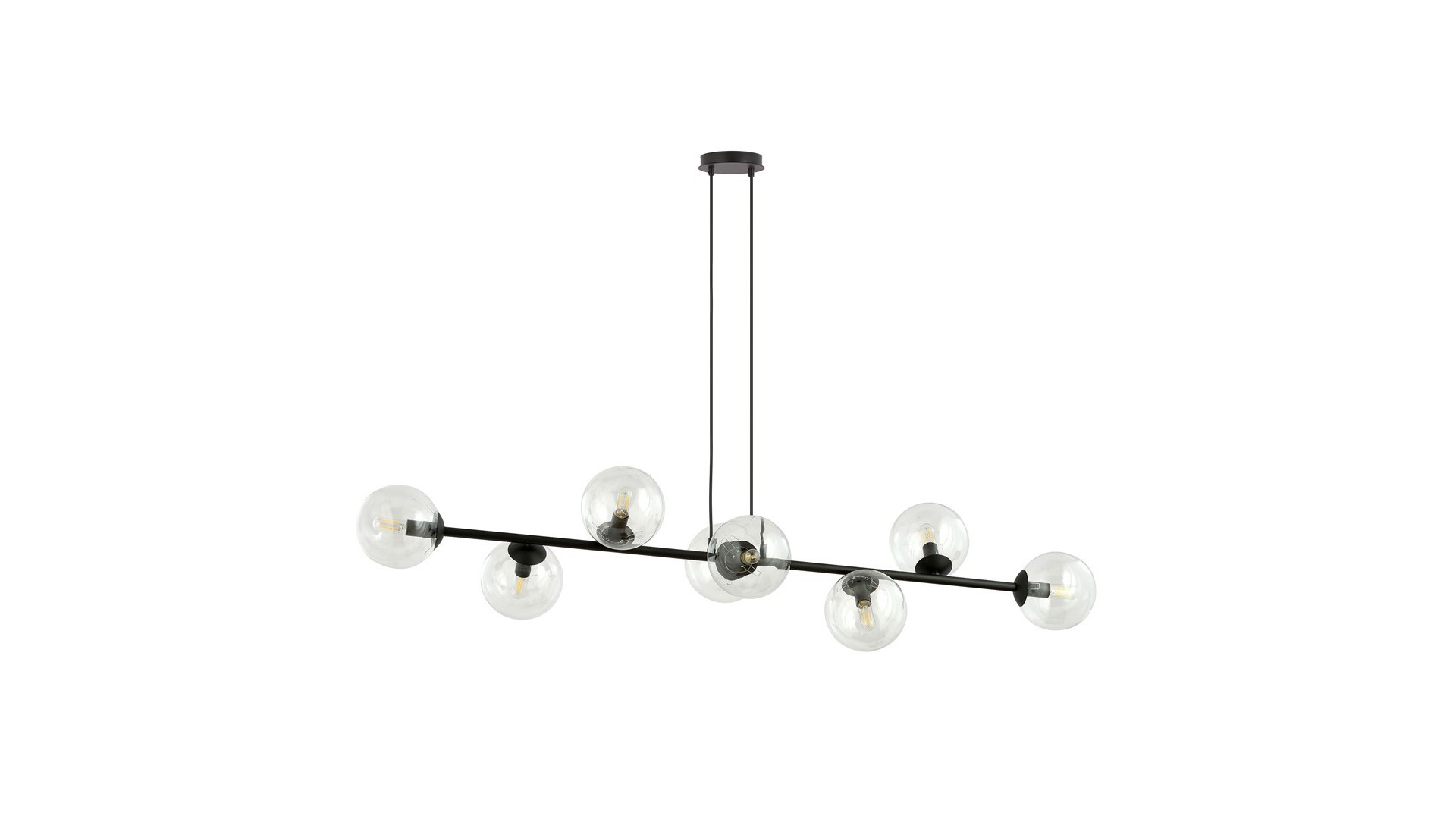 LAMPA WISZĄCA ROSSI 8 CZARNA PRZEZROCZYSTA EMIBIG