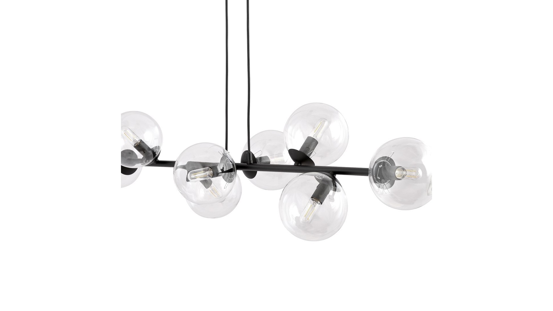 LAMPA WISZĄCA ROSSI 8 CZARNA PRZEZROCZYSTA EMIBIG