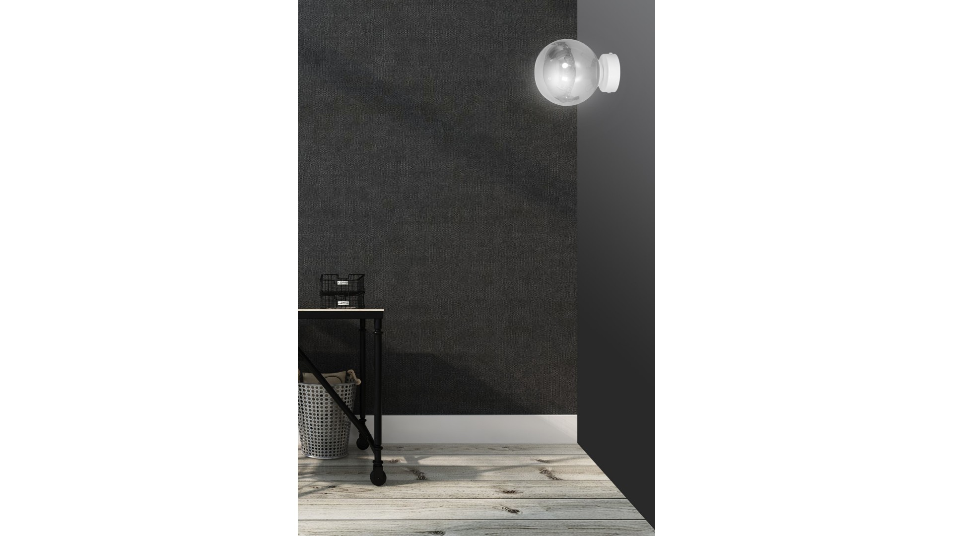KINKIET LAMPA ŚCIENNA ROSSI K1 WH GRAFITOWA EMIBIG