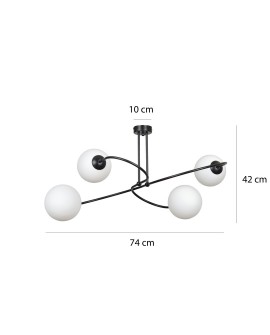 LAMPA SUFITOWA SELBI 4-PUNKTOWA CZARNA EMIBIG