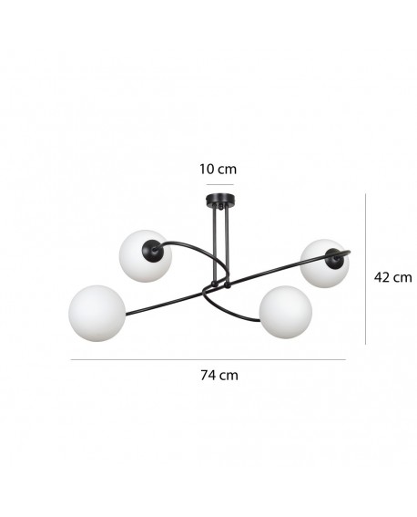 LAMPA SUFITOWA SELBI 4-PUNKTOWA CZARNA EMIBIG