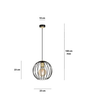 LAMPA WISZĄCA ALBIO 1 CZARNA EMIBIG