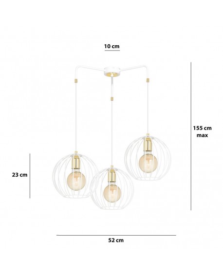 LAMPA WISZĄCA ALBIO 3 BIAŁA EMIBIG