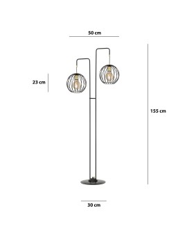 LAMPA PODŁOGOWA STOJĄCA ALBIO LP2 CZARNA EMIBIG