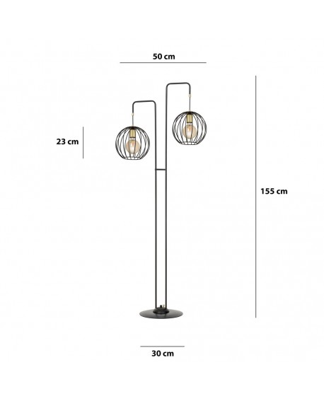 LAMPA PODŁOGOWA STOJĄCA ALBIO LP2 CZARNA EMIBIG