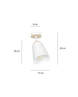 LAMPA SUFITOWA ATLAS 1 BIAŁA EMIBIG