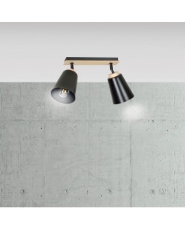 LAMPA SUFITOWA ATLAS 2-PUNKTOWA CZARNA EMIBIG