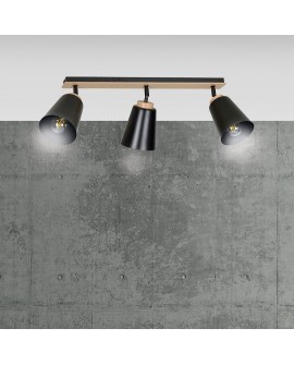 LAMPA SUFITOWA ATLAS 3-PUNKTOWA CZARNA EMIBIG