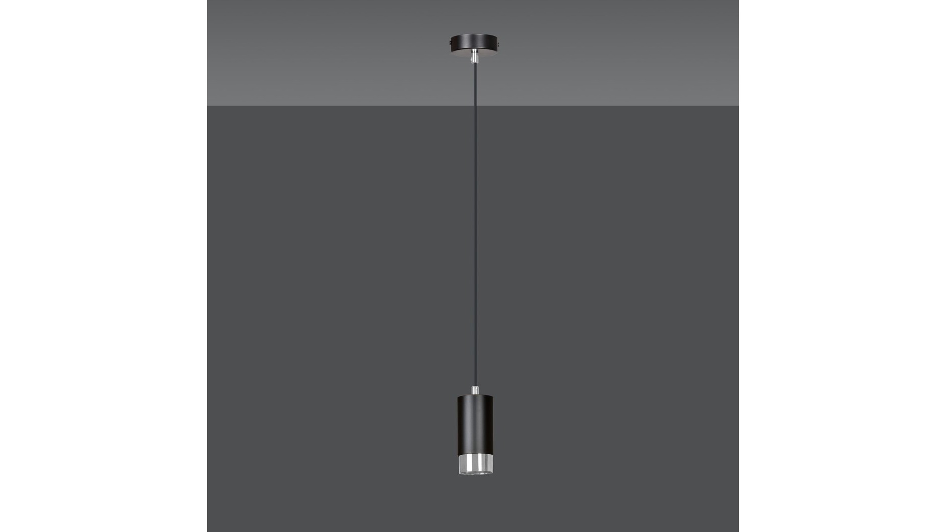 LAMPA WISZĄCA FUMIKO 1 CZARNA CHROM EMIBIG