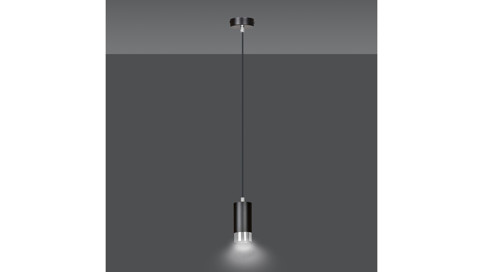 LAMPA WISZĄCA FUMIKO 1 CZARNA CHROM EMIBIG