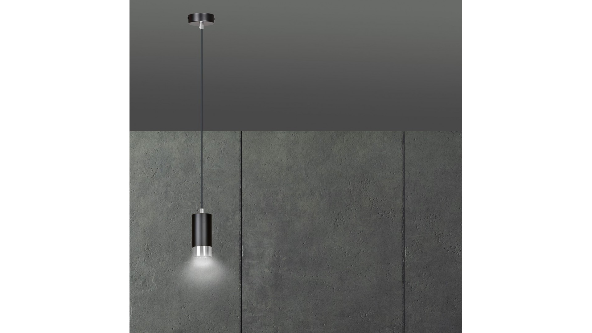 LAMPA WISZĄCA FUMIKO 1 CZARNA CHROM EMIBIG