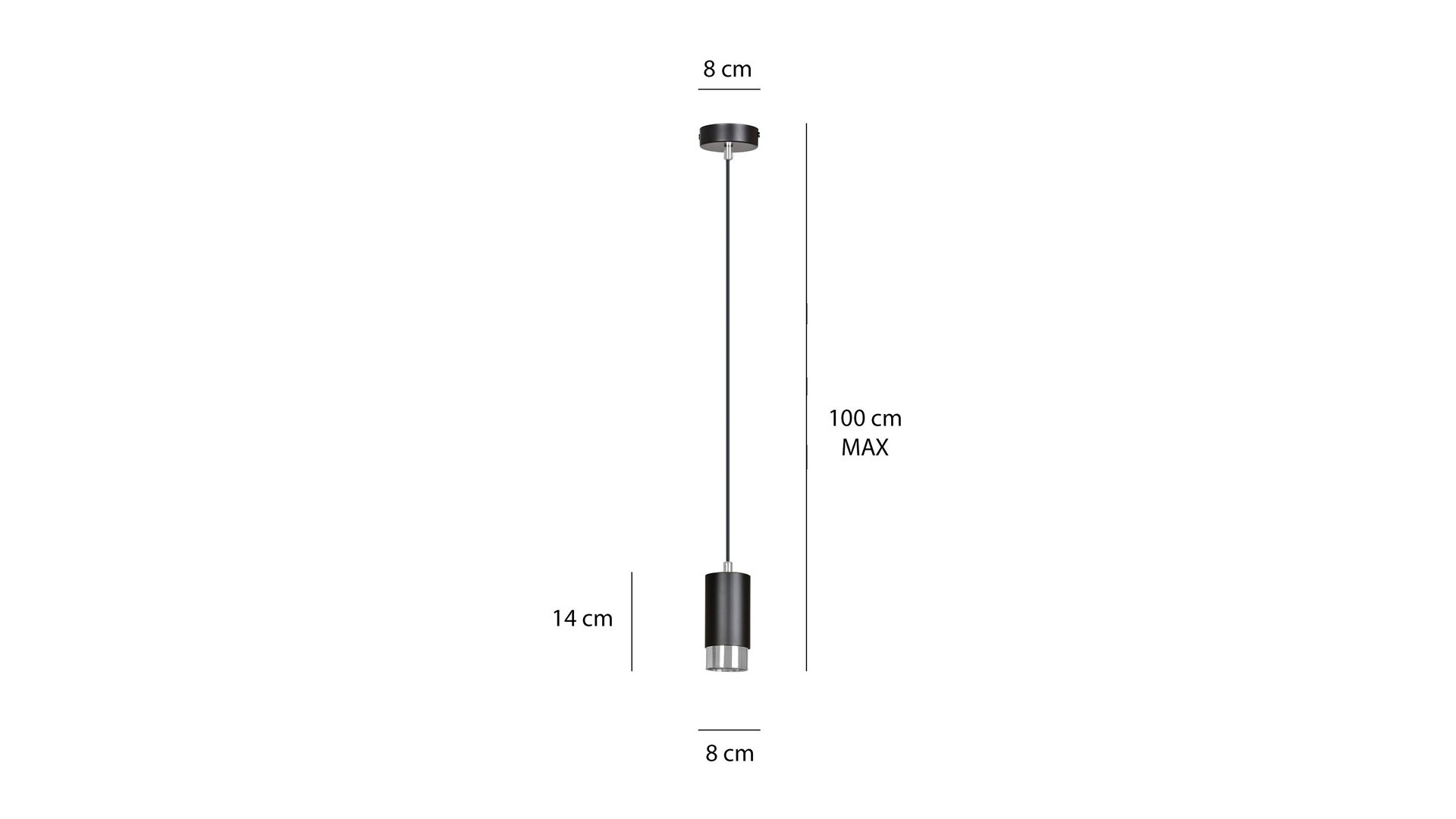 LAMPA WISZĄCA FUMIKO 1 CZARNA CHROM EMIBIG