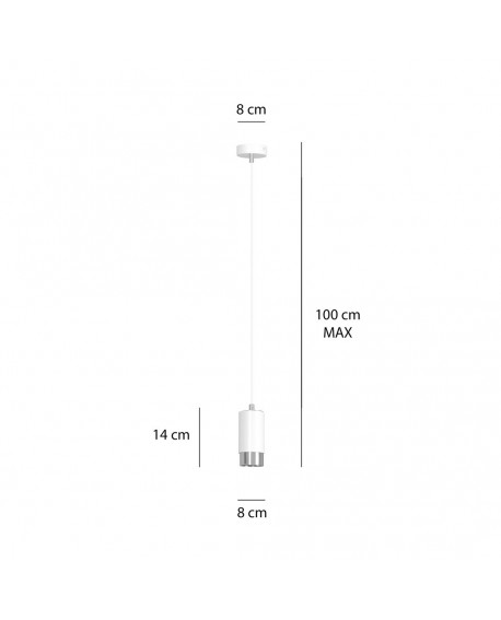 LAMPA WISZĄCA FUMIKO 1 BIAŁA CHROM EMIBIG