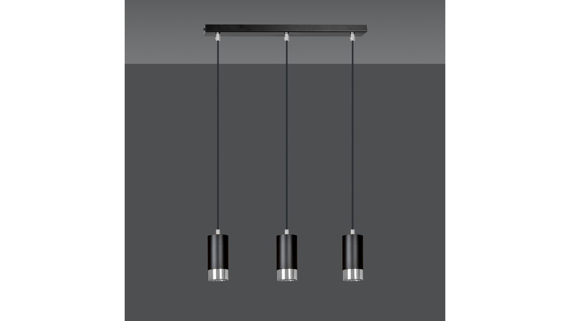 LAMPA WISZĄCA FUMIKO 3 CZARNA CHROM EMIBIG