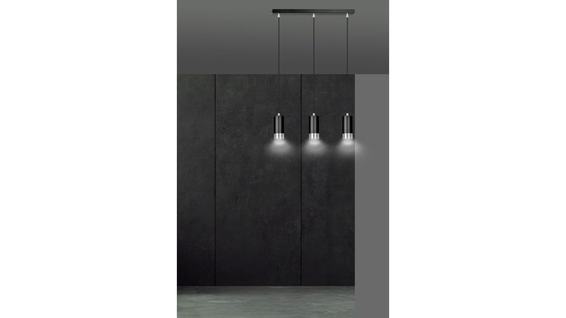LAMPA WISZĄCA FUMIKO 3 CZARNA CHROM EMIBIG