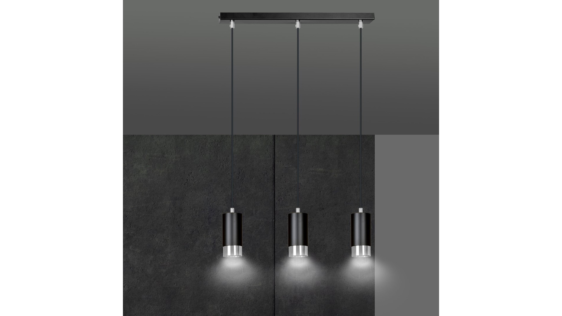 LAMPA WISZĄCA FUMIKO 3 CZARNA CHROM EMIBIG