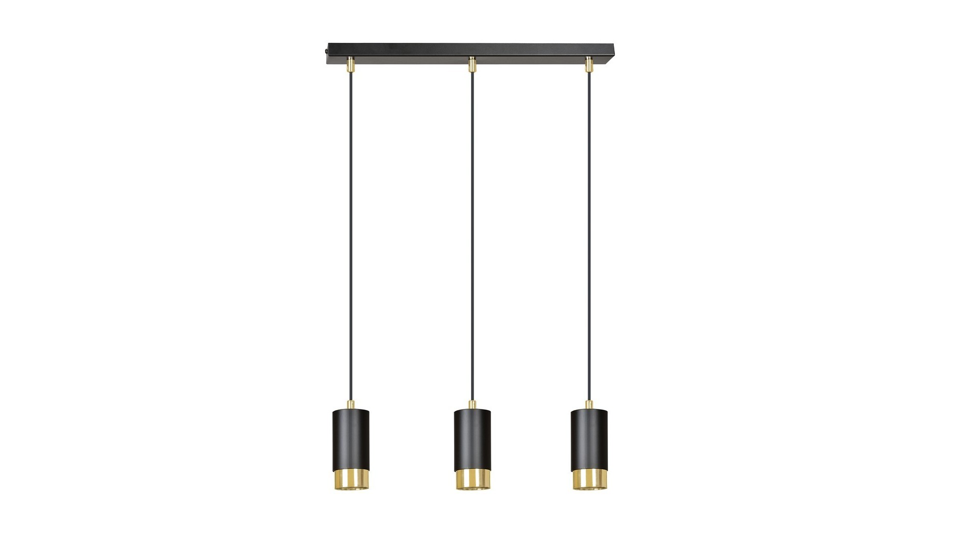 LAMPA WISZĄCA FUMIKO 3 CZARNA ZŁOTA EMIBIG