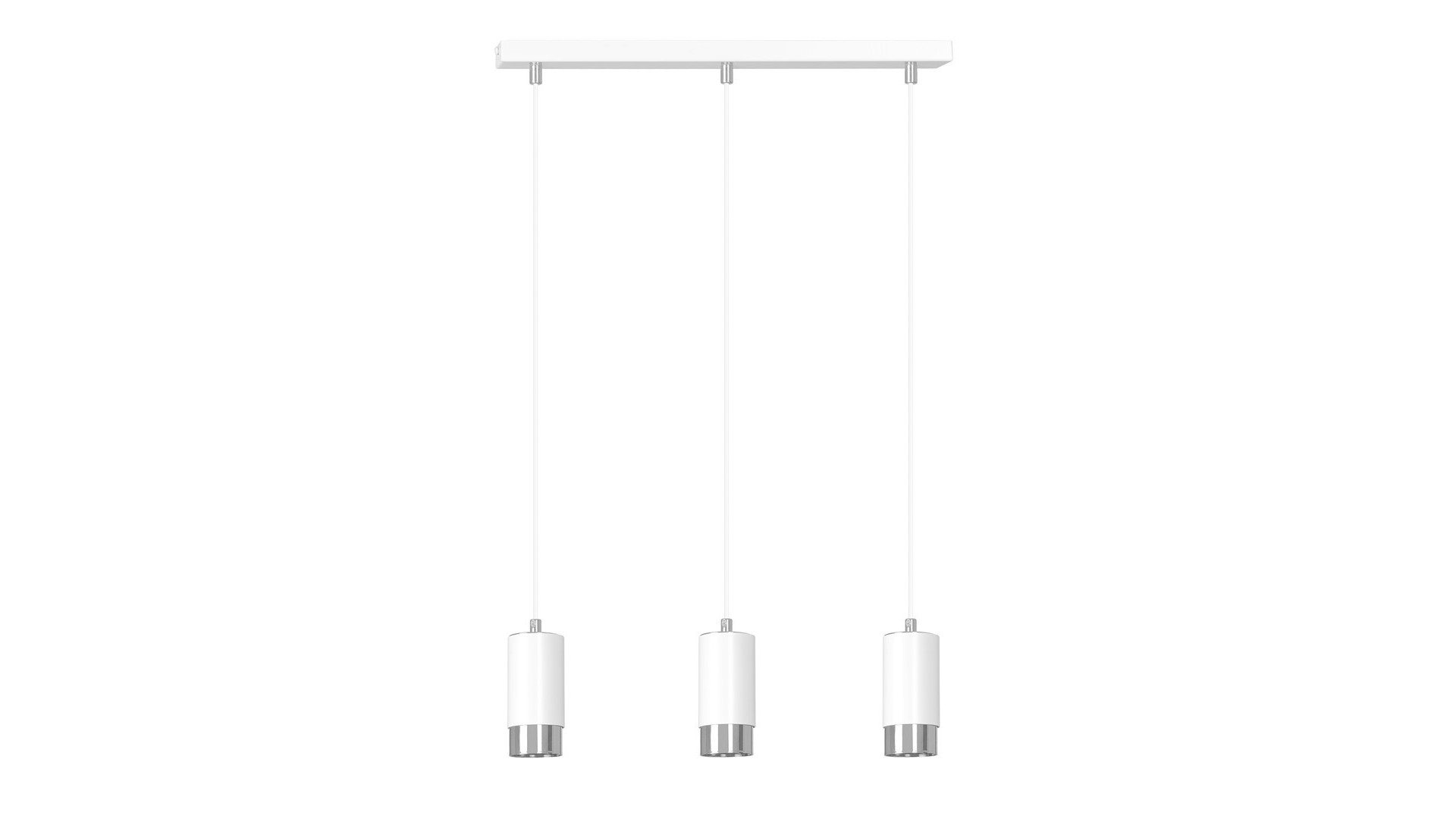 LAMPA WISZĄCA FUMIKO 3 BIAŁA CHROM EMIBIG