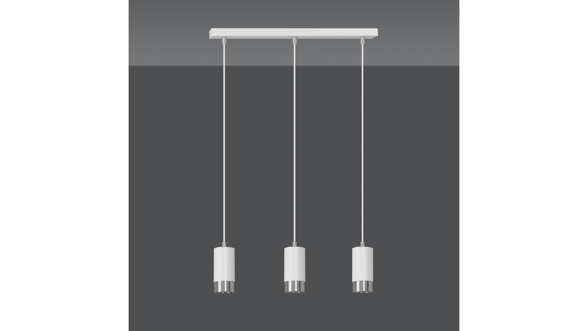 LAMPA WISZĄCA FUMIKO 3 BIAŁA CHROM EMIBIG