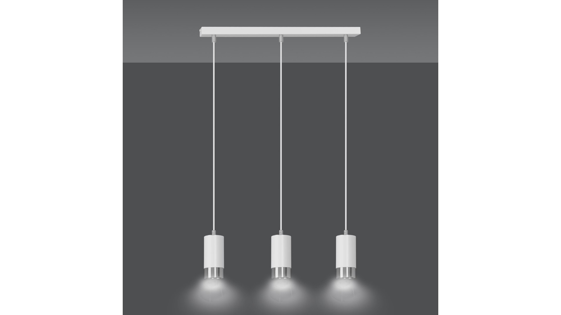 LAMPA WISZĄCA FUMIKO 3 BIAŁA CHROM EMIBIG