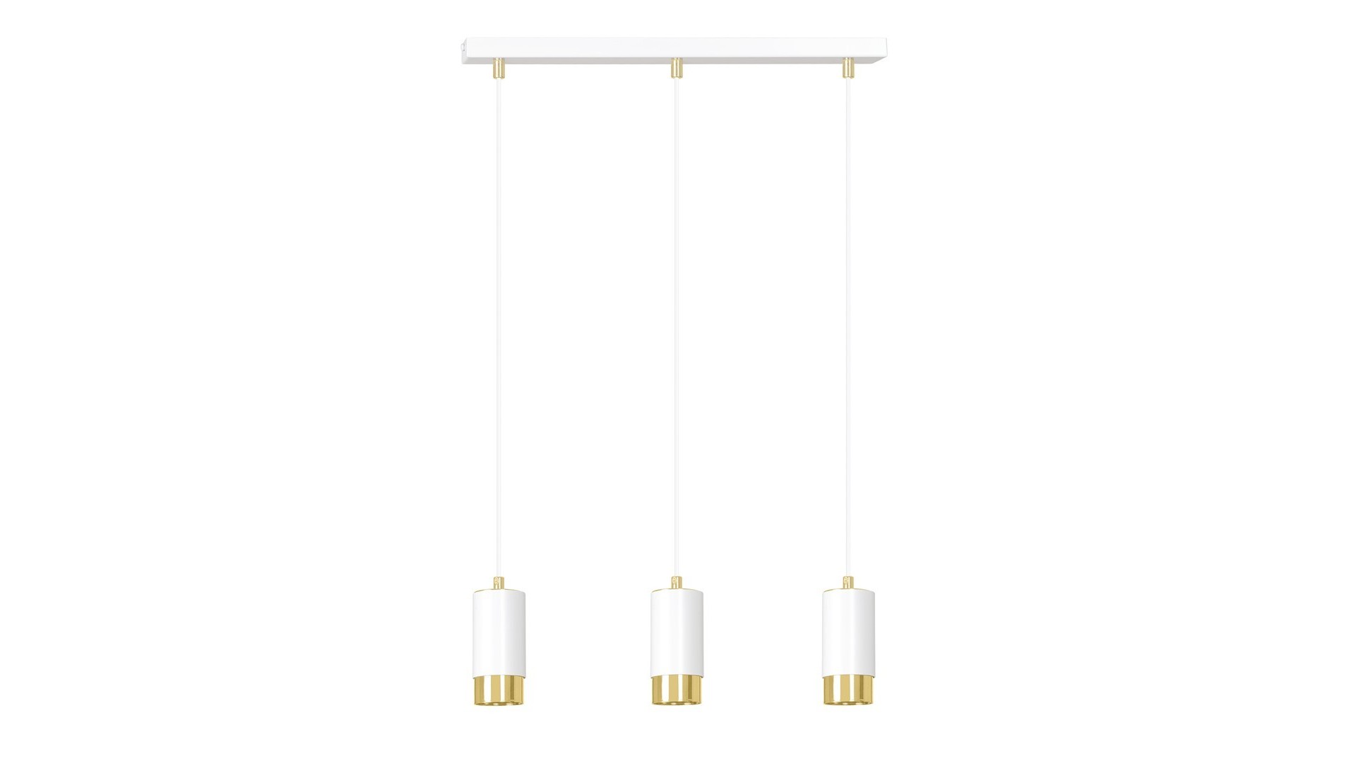 LAMPA WISZĄCA FUMIKO 3 BIAŁA ZŁOTA EMIBIG
