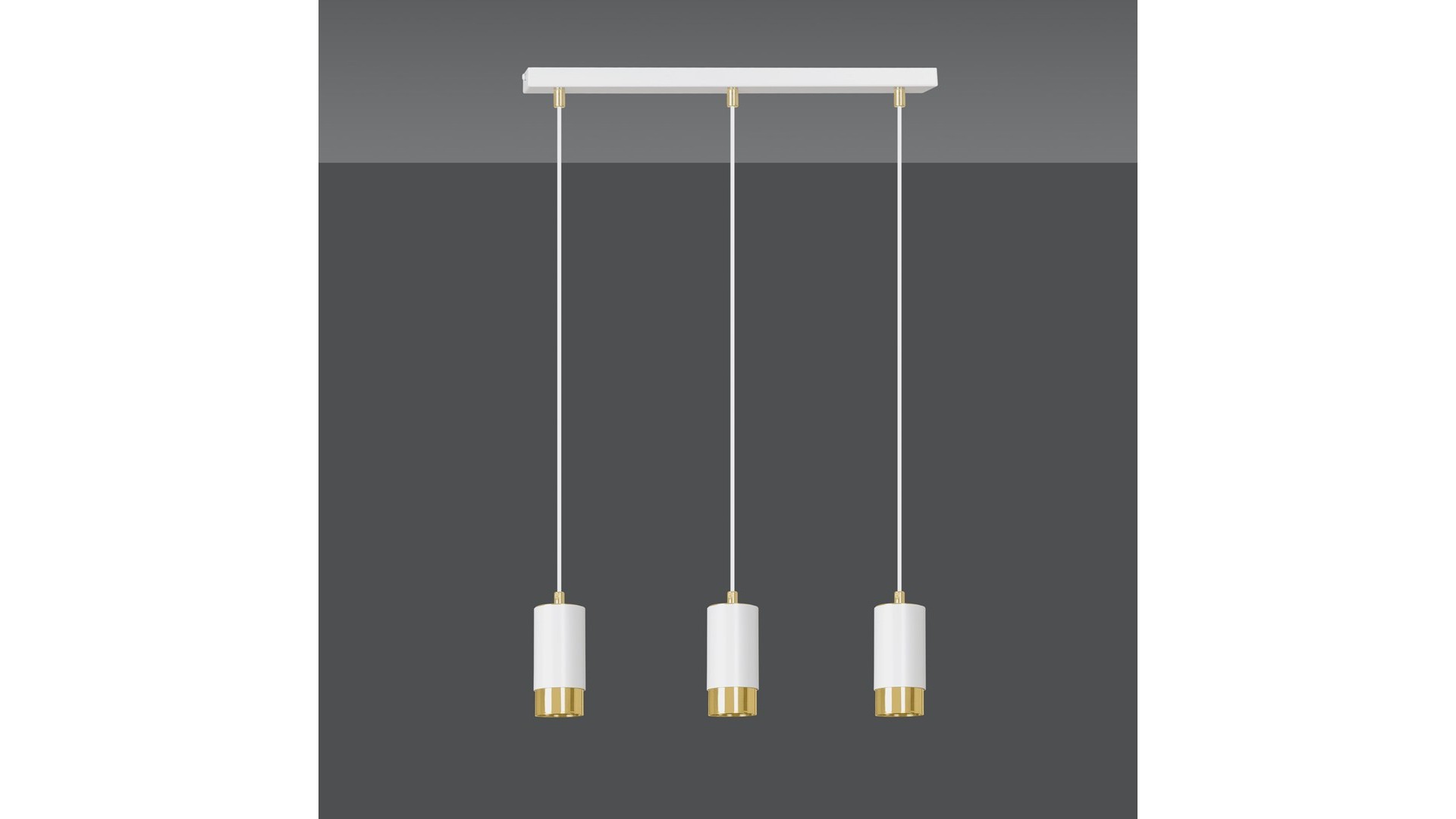 LAMPA WISZĄCA FUMIKO 3 BIAŁA ZŁOTA EMIBIG