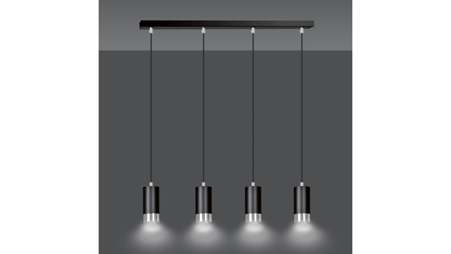 LAMPA WISZĄCA FUMIKO 4 CZARNA CHROM EMIBIG