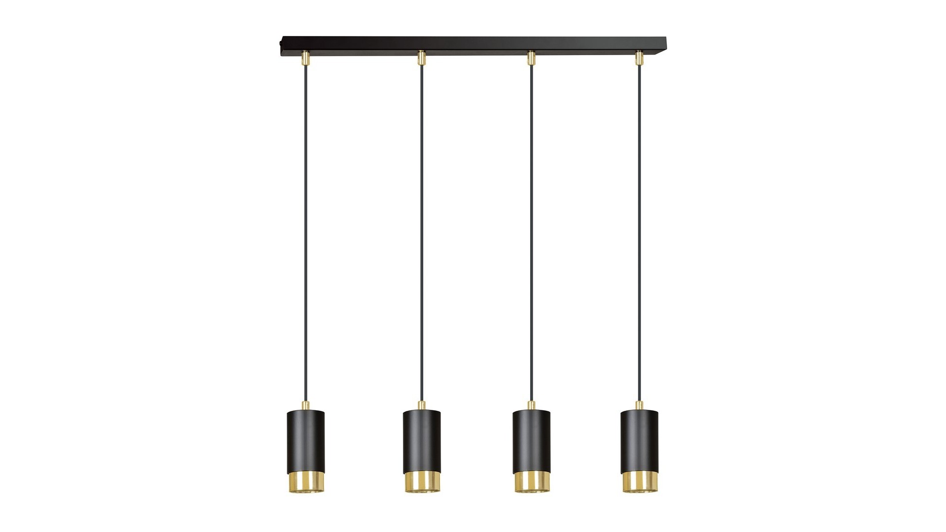 LAMPA WISZĄCA FUMIKO 4 CZARNA ZŁOTA EMIBIG