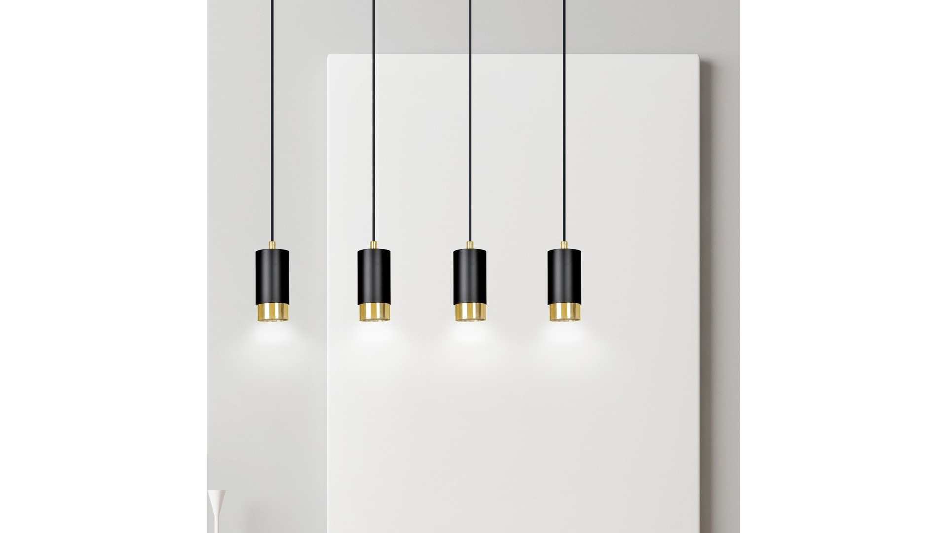 LAMPA WISZĄCA FUMIKO 4 CZARNA ZŁOTA EMIBIG