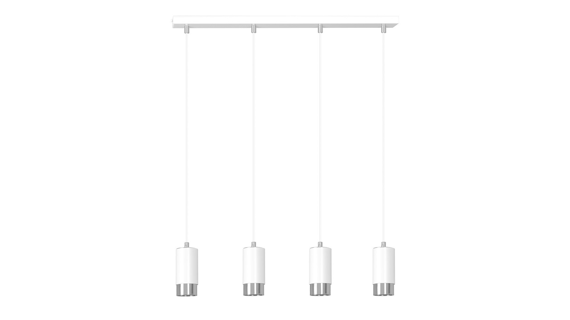 LAMPA WISZĄCA FUMIKO 4 BIAŁA CHROM EMIBIG