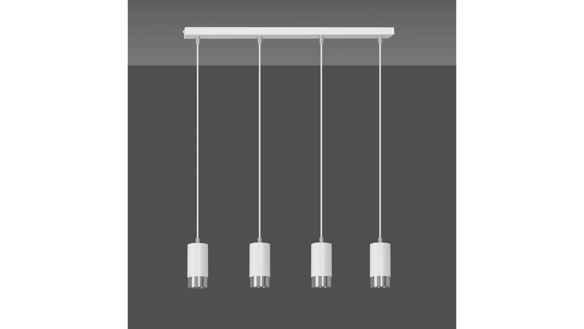 LAMPA WISZĄCA FUMIKO 4 BIAŁA CHROM EMIBIG