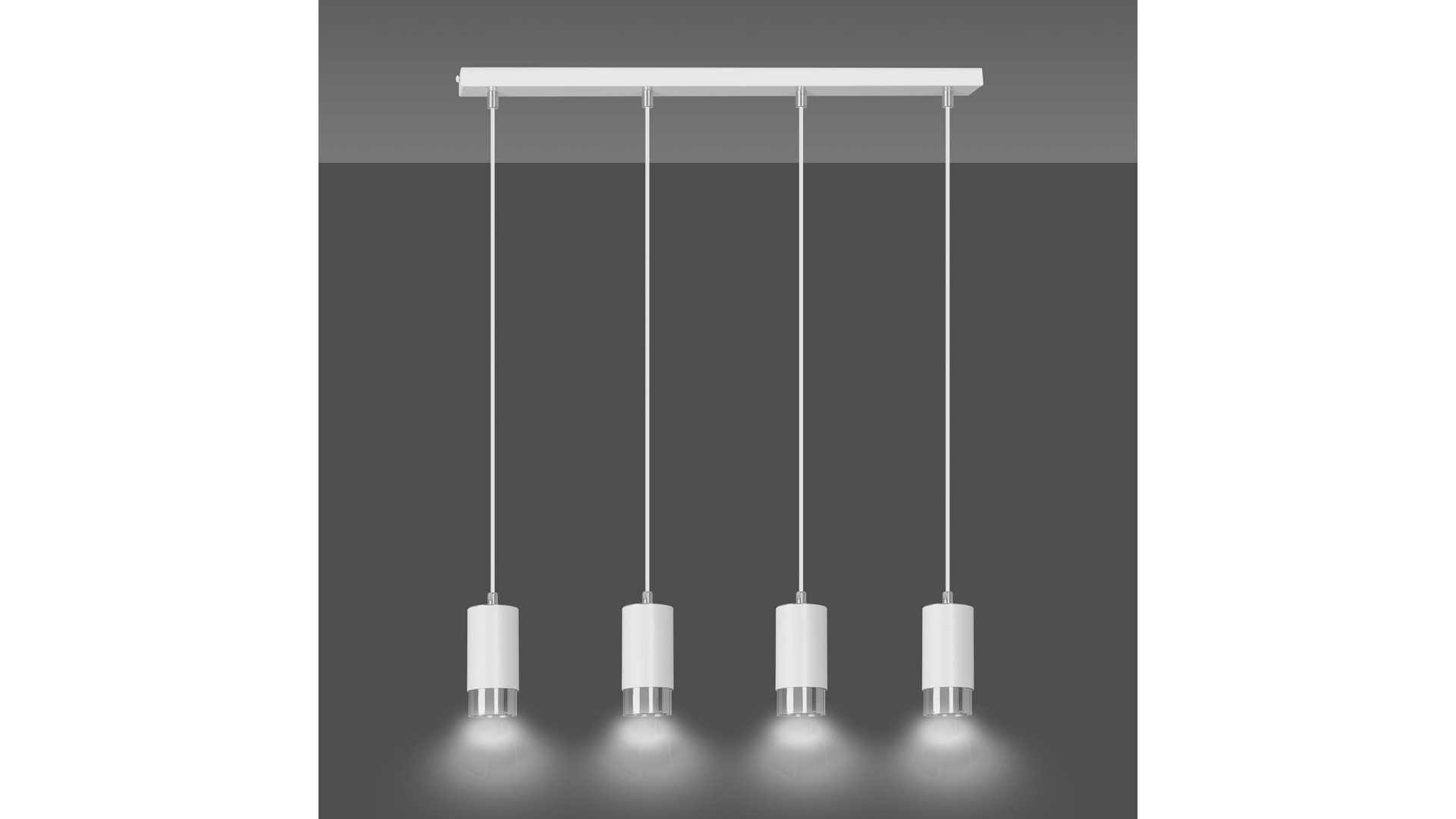 LAMPA WISZĄCA FUMIKO 4 BIAŁA CHROM EMIBIG