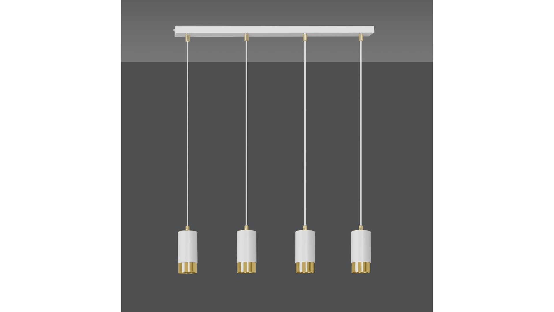 LAMPA WISZĄCA FUMIKO 4 BIAŁA ZŁOTA EMIBIG