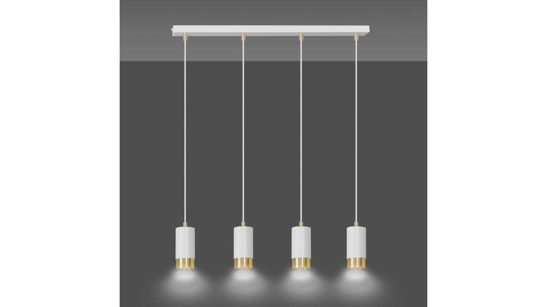 LAMPA WISZĄCA FUMIKO 4 BIAŁA ZŁOTA EMIBIG