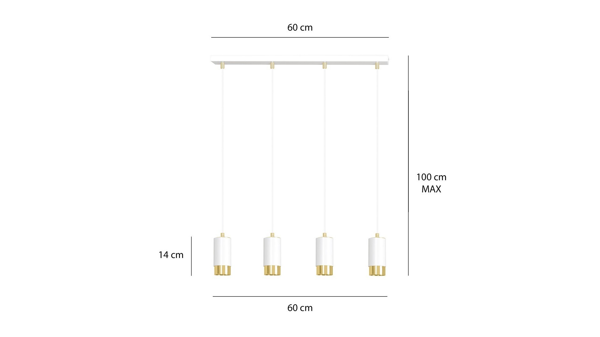 LAMPA WISZĄCA FUMIKO 4 BIAŁA ZŁOTA EMIBIG