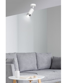 LAMPA SUFITOWA HIRO 1 BIAŁA/CHROMOWANA EMIBIG