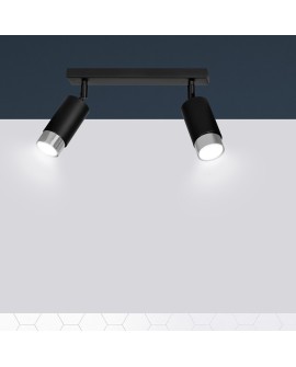 LAMPA SUFITOWA HIRO 2-PUNKTOWA CZARNA/CHROMOWANA EMIBIG