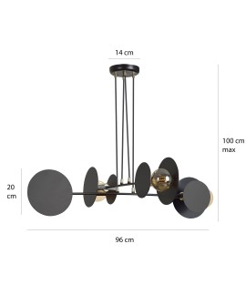 LAMPA WISZĄCA IDEA 4 CZARNA EMIBIG