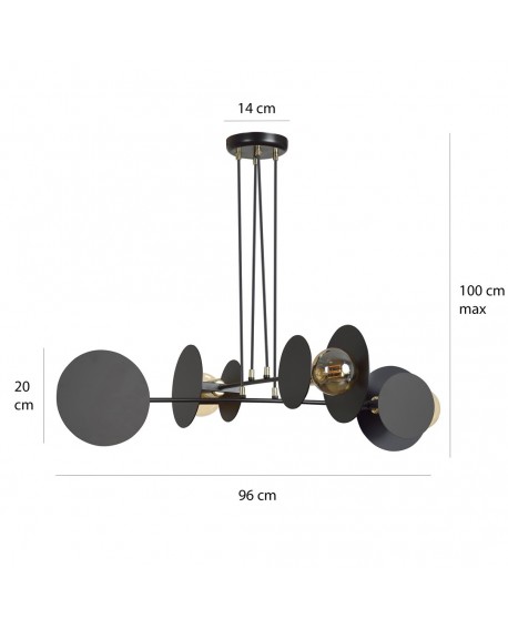 LAMPA WISZĄCA IDEA 4 CZARNA EMIBIG