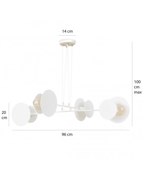 LAMPA WISZĄCA IDEA 4 BIAŁA EMIBIG