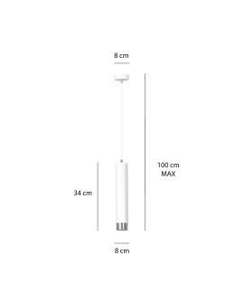 LAMPA WISZĄCA KIBO 1 BIAŁA CHROM EMIBIG