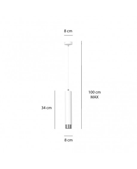 LAMPA WISZĄCA KIBO 1 BIAŁA CHROM EMIBIG