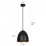 LAMPA WISZĄCA LENOX 1 CZARNA / ZŁOTA EMIBIG