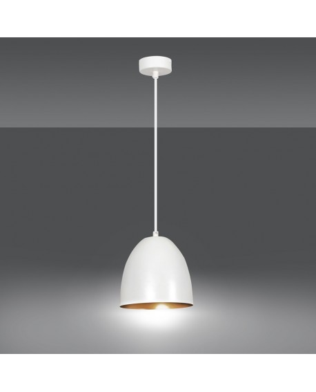 LAMPA WISZĄCA LENOX 1 BIAŁA / ZŁOTA EMIBIG