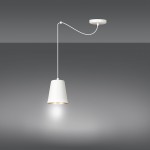 LAMPA WISZĄCA LINK 1 BIAŁA / ZŁOTA EMIBIG